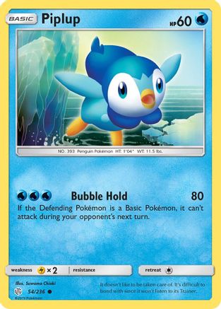 Piplup 54/236 - Cosmic Eclipse Reverse Holofoil