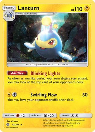 Lanturn (72/236) - SM  Cosmic Eclipse Reverse Holofoil - Rare