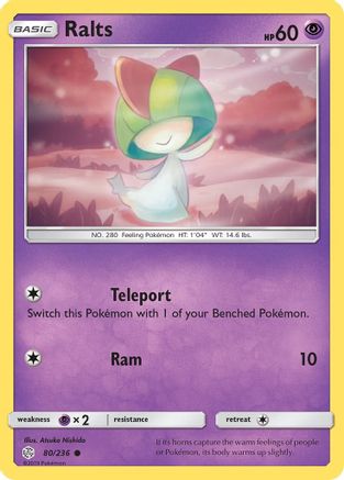 Ralts - 080/236 - SM  Cosmic Eclipse Reverse Holofoil