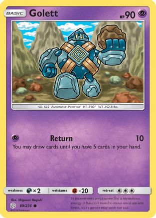 Golett (89/236) - SM  Cosmic Eclipse Reverse Holofoil - Common