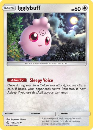 Igglybuff (168/236) - SM  Cosmic Eclipse Reverse Holofoil - Uncommon