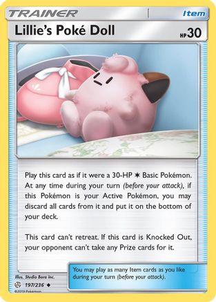Lillie's Poke Doll (197/236) - SM  Cosmic Eclipse Reverse Holofoil - Uncommon