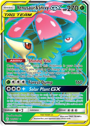 Venusaur & Snivy-GX 210/236 - Cosmic Eclipse Holofoil