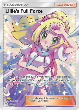 Lillie's Full Force (Full Art) (230/236) - SM  Cosmic Eclipse Holofoil - Ultra Rare