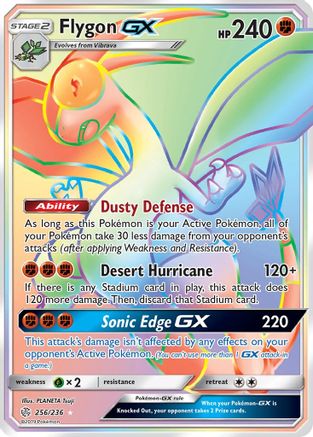 Flygon GX (Secret) (256/236) - SM  Cosmic Eclipse Holofoil - Secret Rare