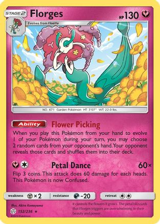 Florges 152/236 - SM  Cosmic Eclipse Holofoil - Holo Rare