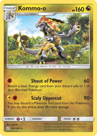 Kommo-o (163/236) - SM  Cosmic Eclipse Reverse Holofoil - Holo Rare