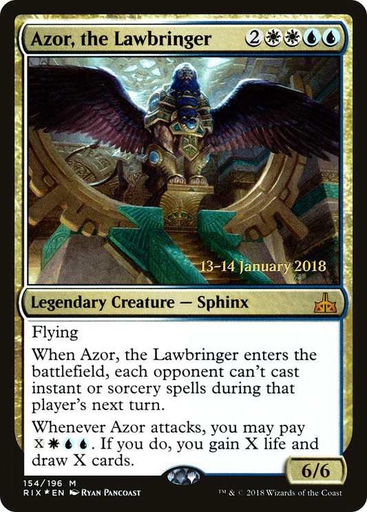 Azor, the Lawbringer (PRE-154S) - Rivals of Ixalan Promos (Prerelease) Foil