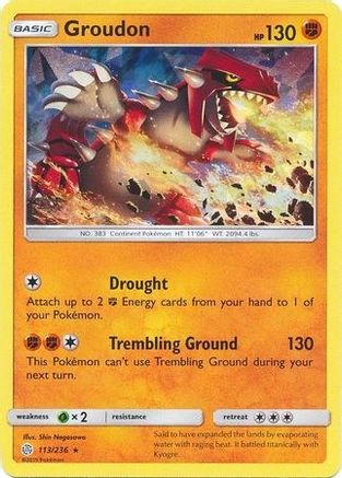 Groudon - 113/236 (Cracked Ice Holo) 113 - Deck Exclusives Holofoil