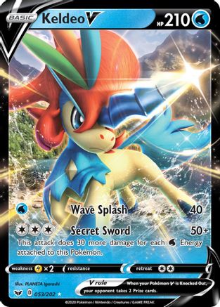 Keldeo V 053/202 - SWSH01 Sword & Shield Base Set Holofoil - Ultra Rare