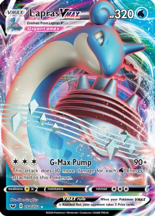 Lapras VMAX 050/202 - SWSH01 Sword & Shield Base Set Holofoil - Ultra Rare