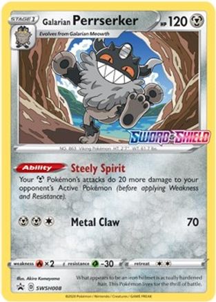 Galarian Perrserker SWSH008 - SWSH Sword & Shield Promo Cards Holofoil - Promo