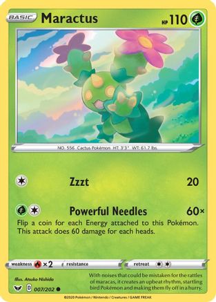 Maractus 007/202 - SWSH01 Sword & Shield Base Set Reverse Holofoil - Common