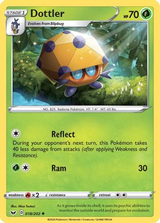 Dottler 018/202 - SWSH01 Sword & Shield Base Set Reverse Holofoil - Uncommon
