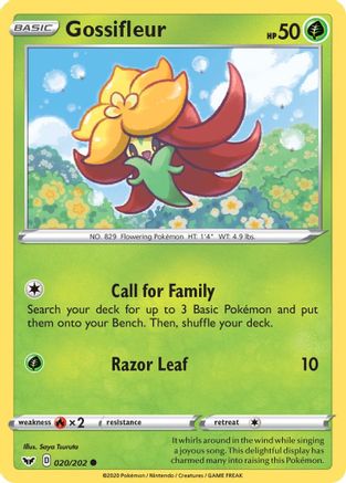 Gossifleur 020/202 - SWSH01 Sword & Shield Base Set Reverse Holofoil - Common