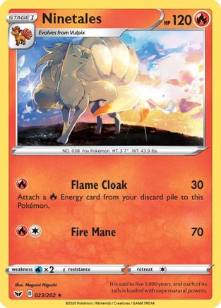 Ninetales 023/202 - SWSH01 Sword & Shield Base Set Reverse Holofoil - Rare