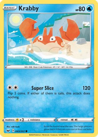 Krabby (043) 043/202 - SWSH01 Sword & Shield Base Set Normal - Common