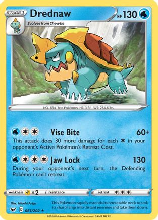 Drednaw 061/202 - SWSH01 Sword & Shield Base Set Reverse Holofoil - Rare