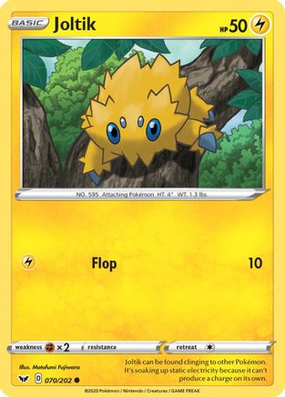 Joltik 070/202 - SWSH01 Sword & Shield Base Set Reverse Holofoil - Common