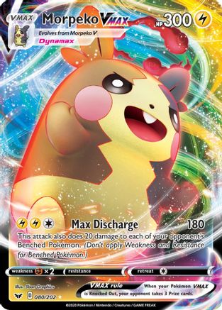 Morpeko VMAX 080/202 - SWSH01 Sword & Shield Base Set Holofoil - Ultra Rare