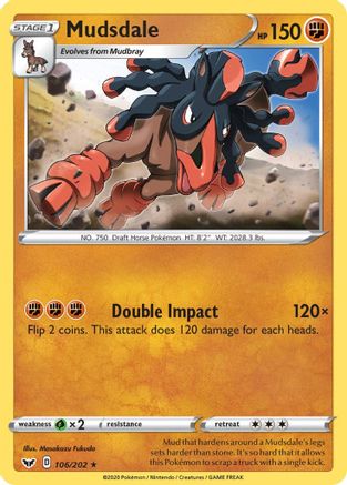 Mudsdale 106/202 - SWSH01 Sword & Shield Base Set Normal - Rare