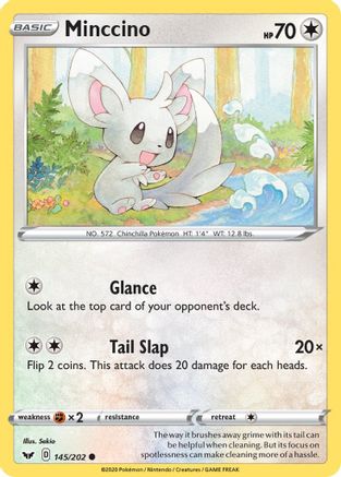 Minccino (145) 145/202 - SWSH01 Sword & Shield Base Set Normal - Common