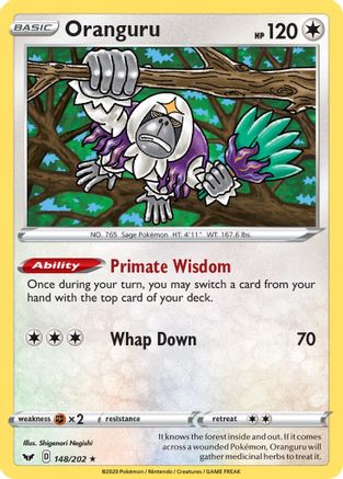 Oranguru 148/202 - SWSH01 Sword & Shield Base Set Reverse Holofoil - Holo Rare