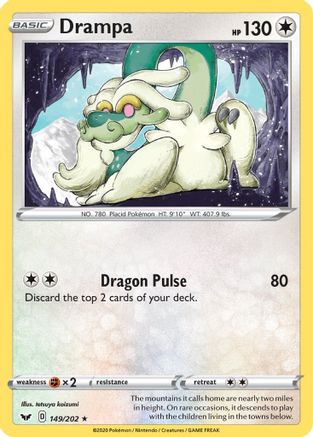 Drampa 149/202 - SWSH01 Sword & Shield Base Set Reverse Holofoil - Rare