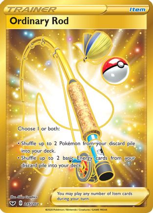 Ordinary Rod (Secret) 215/202 - SWSH01 Sword & Shield Base Set Holofoil - Secret Rare