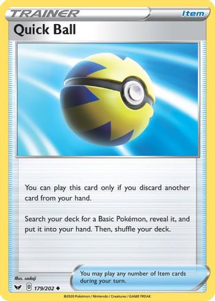 Quick Ball 179/202 - SWSH01 Sword & Shield Base Set Normal - Uncommon