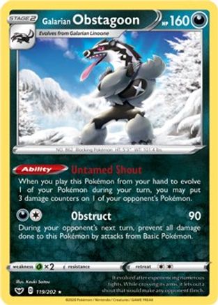 Galarian Obstagoon 119/202 - Deck Exclusives Normal - Rare