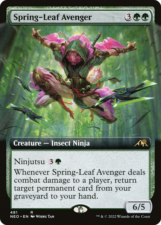 Spring-Leaf Avenger (NEO-481) - Kamigawa: Neon Dynasty: (Extended Art) Foil