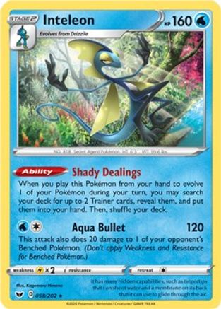 Inteleon 058/202 - Deck Exclusives Normal - Rare