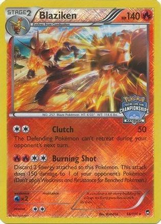 Blaziken - 14/111 (National Championships) 14 - League & Championship Cards Reverse Holofoil