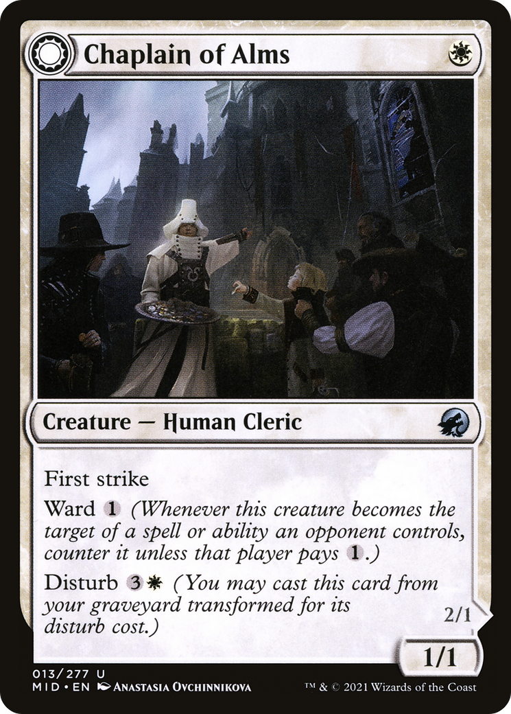 Chaplain of Alms // Chapel Shieldgeist (MID-013) - Innistrad: Midnight Hunt: (Double Faced Transform)