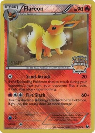 Flareon - 12/108 (Regional Championships) [Staff] 12 - League & Championship Cards