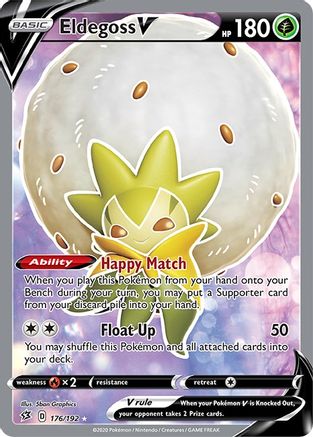 Eldegoss V (Full Art) 176/192 - SWSH02 Rebel Clash Holofoil - Ultra Rare