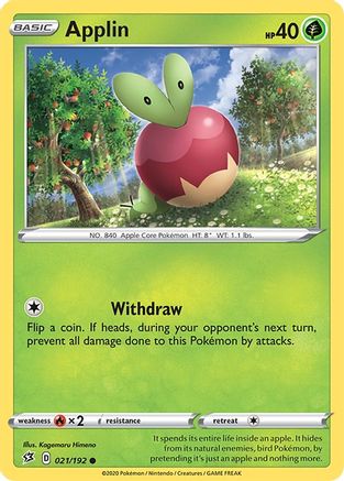 Applin (21) 021/192 - SWSH02 Rebel Clash Reverse Holofoil - Common