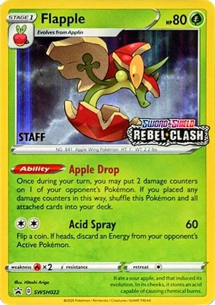 Flapple (Prerelease) [Staff] (SWSH022) - SWSH Sword & Shield Promo Cards Holofoil - Promo