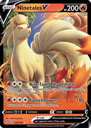 Ninetales V 026/192 - SWSH02 Rebel Clash Holofoil - Ultra Rare
