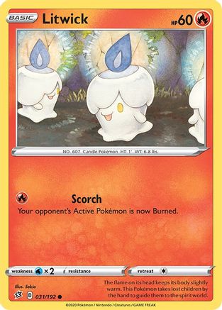 Litwick 031/192 - SWSH02 Rebel Clash Normal - Common