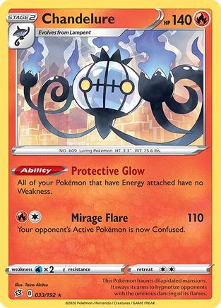 Chandelure 033/192 - SWSH02 Rebel Clash Holofoil - Holo Rare