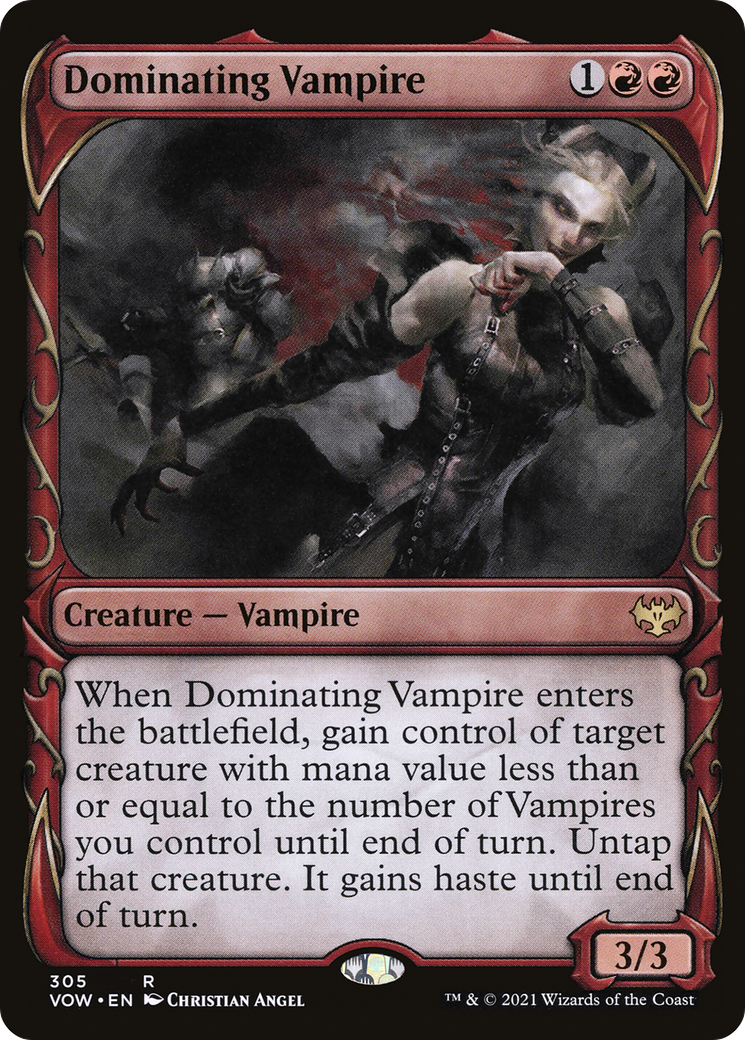 Dominating Vampire (VOW-305) - Innistrad: Crimson Vow: (Showcase) Foil