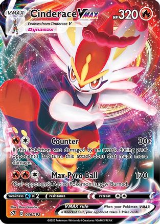 Cinderace VMAX 036/192 - SWSH02 Rebel Clash Holofoil - Ultra Rare