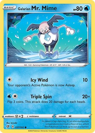 Galarian Mr. Mime (37/192) - SWSH02 Rebel Clash Reverse Holofoil - Common