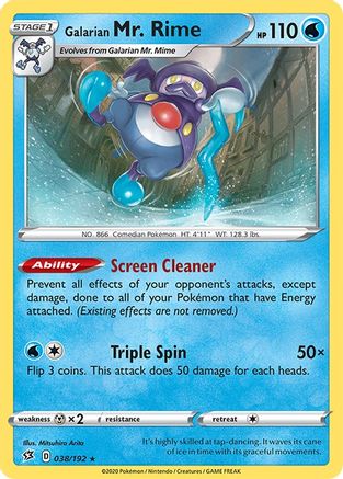 Galarian Mr. Rime (38/192) - SWSH02 Rebel Clash Reverse Holofoil - Rare