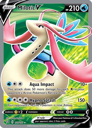 Milotic V (Full Art) 179/192 - SWSH02 Rebel Clash Holofoil - Ultra Rare