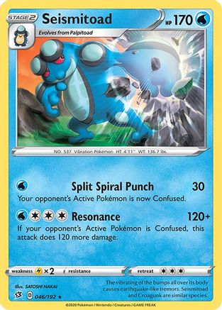 Seismitoad (46/192) - SWSH02 Rebel Clash Reverse Holofoil - Rare