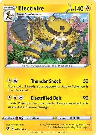 Electivire 059/192 - SWSH02 Rebel Clash Reverse Holofoil - Rare