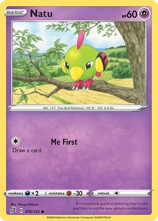 Natu (76/192) - SWSH02 Rebel Clash Reverse Holofoil - Common